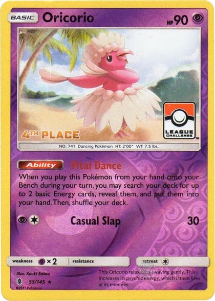Oricorio - 55/145 (League Challenge) [4th Place], League & Championship Cards 055/045