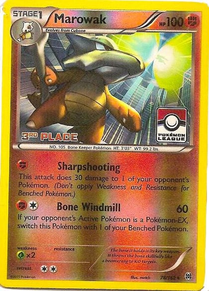 Marowak - 78/162 (Pokemon League) [3rd Place], League & Championship Cards 078/162