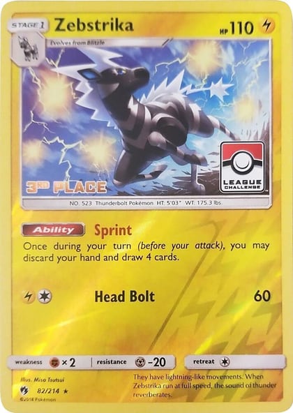 Zebstrika - 82/214 (League Challenge) [3rd Place], League & Championship Cards 082/114