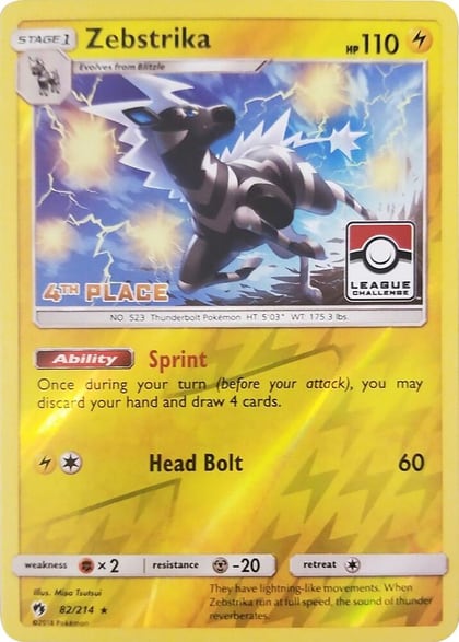 Zebstrika - 82/214 (League Challenge) [4th Place], League & Championship Cards 082/214