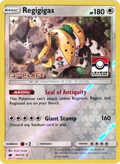 Regigigas - 84/111 (League Challenge) [3rd Place], League & Championship Cards 084/111