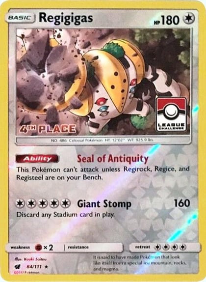 Regigigas - 84/111 (League Challenge) [4th Place], League & Championship Cards 084/111