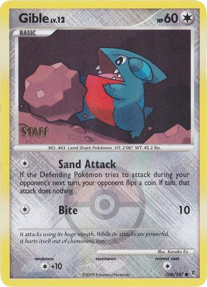Gible - 106/147 (Championship Promo) [Staff], League & Championship Cards 106/147
