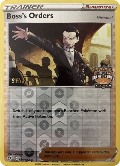 Boss's Orders - 154/192 (Regional Championships) [Staff], League & Championship Cards 154/192
