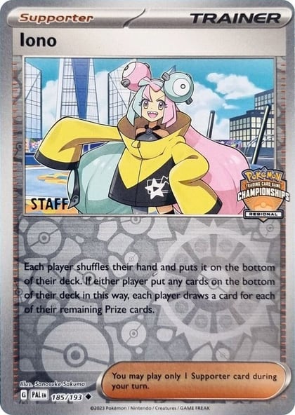 Iono - 185/193 (Regional Championships) [Staff], League & Championship Cards 185/193