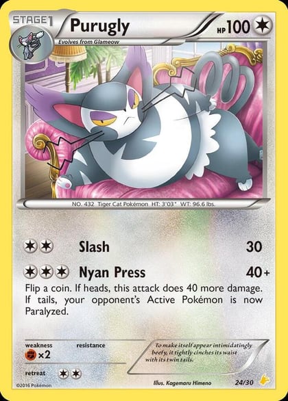 Purugly (24), XY Trainer Kit: Pikachu Libre & Suicune 24/30