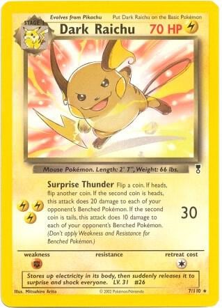 Dark Raichu - 7/110 (WotC Legendary Collection), Deck Exclusives 007/110