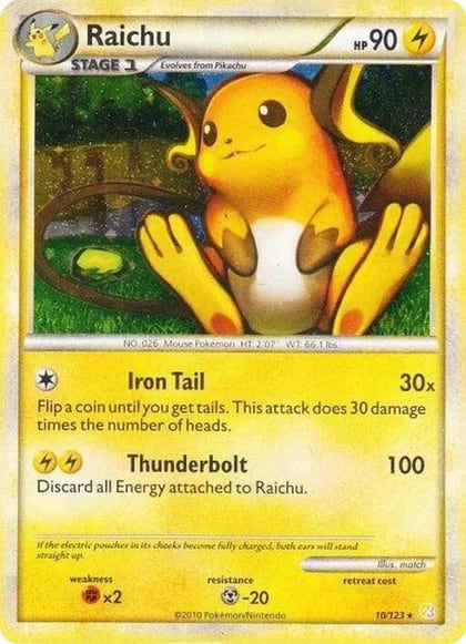 Raichu - 10/123 (Cracked Ice Holo), Deck Exclusives 010/123