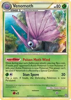 Venomoth - 11/102 (HGSS Triumphant), Deck Exclusives 011/102