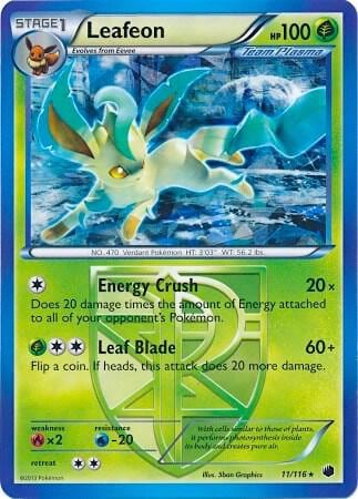 Leafeon - 11/116 (BW Plasma Freeze), Deck Exclusives 011/116