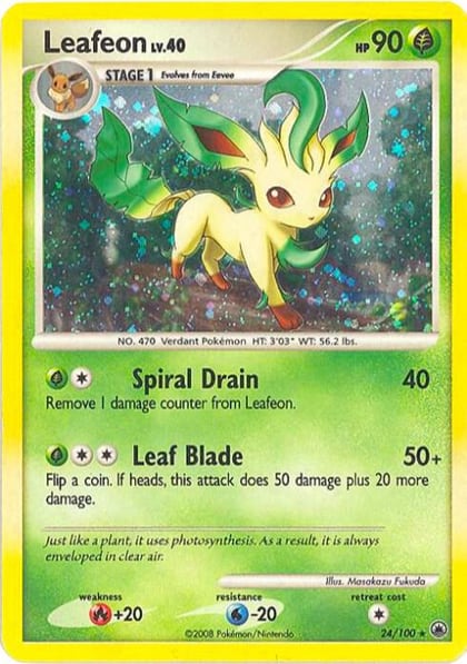 Leafeon - 24/100 (DP Majestic Dawn), Deck Exclusives 024/100