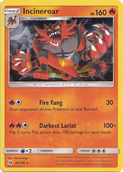 Incineroar - 026/149 (Cracked Ice Holo), Deck Exclusives 026/149