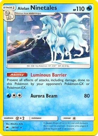 Alolan Ninetales - 28/147 (Cracked Ice Holo), Deck Exclusives 028/147