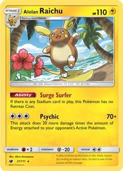 Alolan Raichu - 31/111 (SM Crimson Invasion), Deck Exclusives 031/111