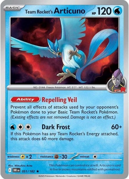 Team Rocket's Articuno - 051/182 (Non-Holo), Deck Exclusives 051/182