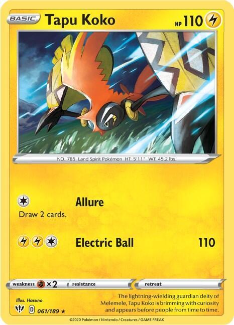 Tapu Koko - 061/189 (Non-Holo), Deck Exclusives 061/189
