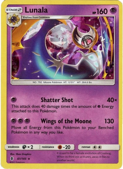 Lunala - 61/145 (Cracked Ice Holo), Deck Exclusives 061/145