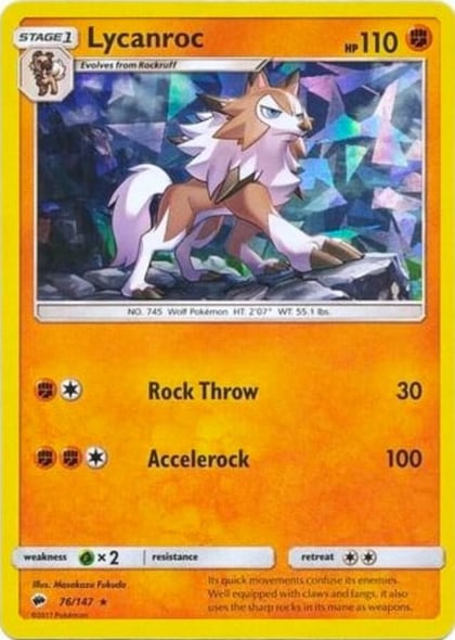Lycanroc - 76/147 (Cracked Ice Holo), Deck Exclusives 076/147