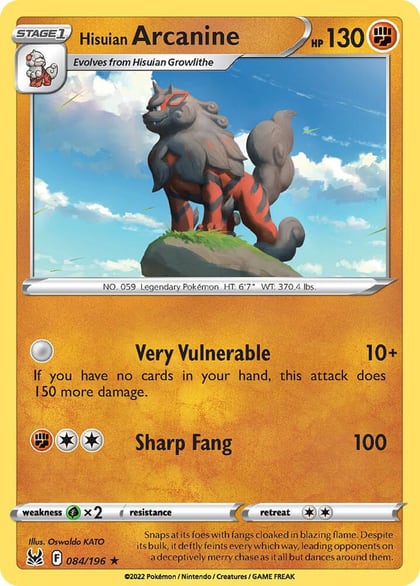 Hisuian Arcanine - 084/196 (Non-Holo), Deck Exclusives 084/196