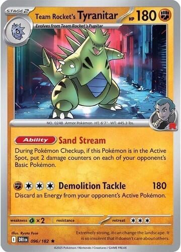 Team Rocket's Tyranitar (Non-holo), Deck Exclusives 096/182