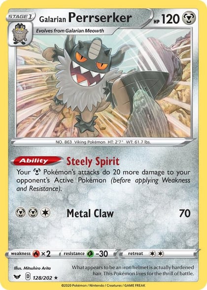 Galarian Perrserker 128/202 (SWSH Base Set), Deck Exclusives 128/202