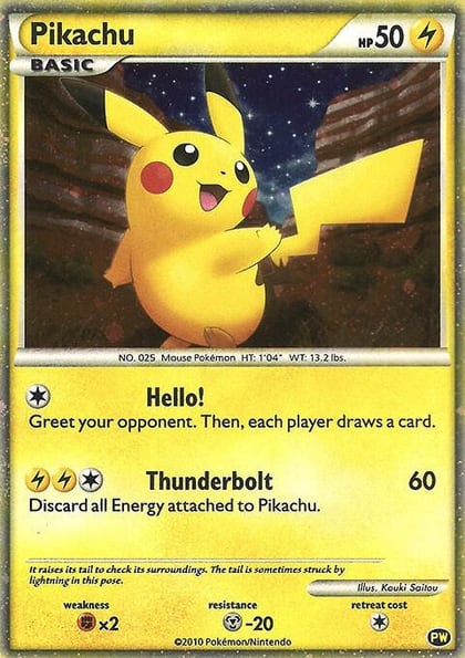 Pikachu (English), Pikachu World Collection Promos PW 1