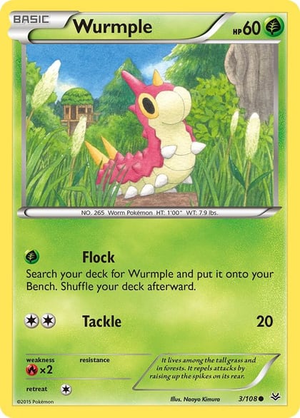 Wurmple, XY - Roaring Skies 3/108