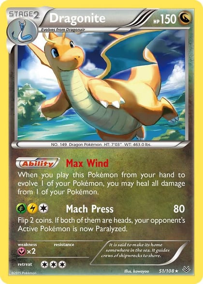 Dragonite (51), XY - Roaring Skies 51/108