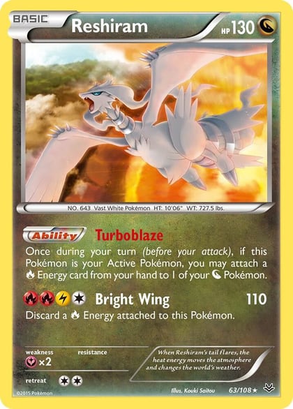 Reshiram, XY - Roaring Skies 63/108
