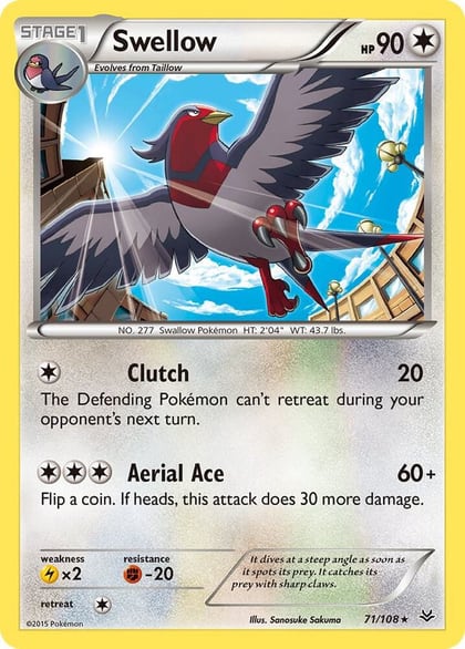 Swellow (71), XY - Roaring Skies 71/108
