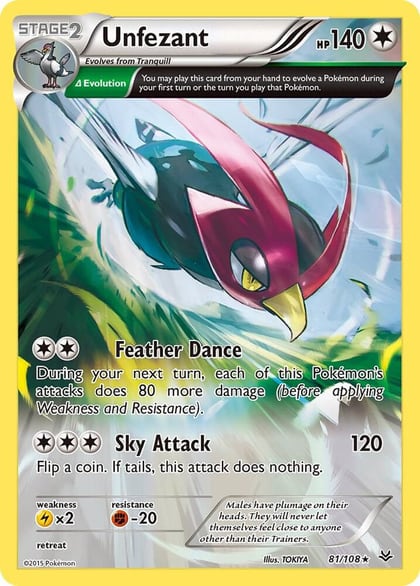 Unfezant (81 Delta), XY - Roaring Skies 81/108