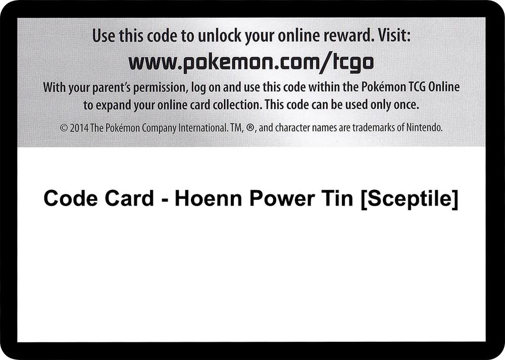 Code Card - Hoenn Power Tin [Sceptile], XY - Roaring Skies P280462