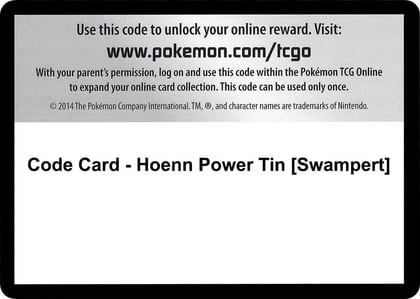 Code Card - Hoenn Power Tin [Swampert], XY - Roaring Skies P280463