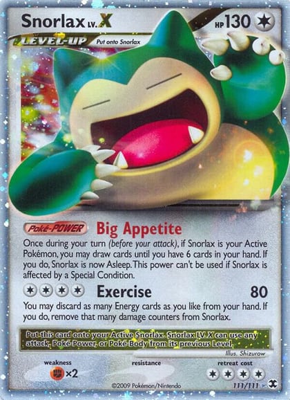 Snorlax Lv.X, Rising Rivals 111/111