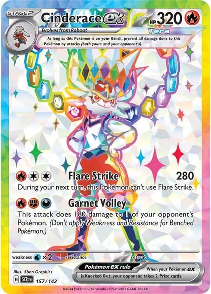 Cinderace ex - 157/142, SV07: Stellar Crown 157/142