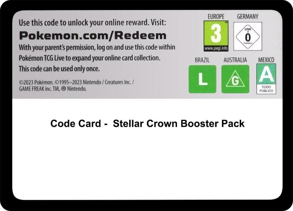 Code Card - Stellar Crown Booster Pack, SV07: Stellar Crown P580328