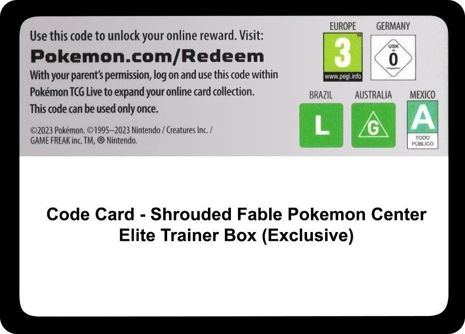 Code Card - Shrouded Fable Pokemon Center Elite Trainer Box (Exclusive), SV: Shrouded Fable P576483