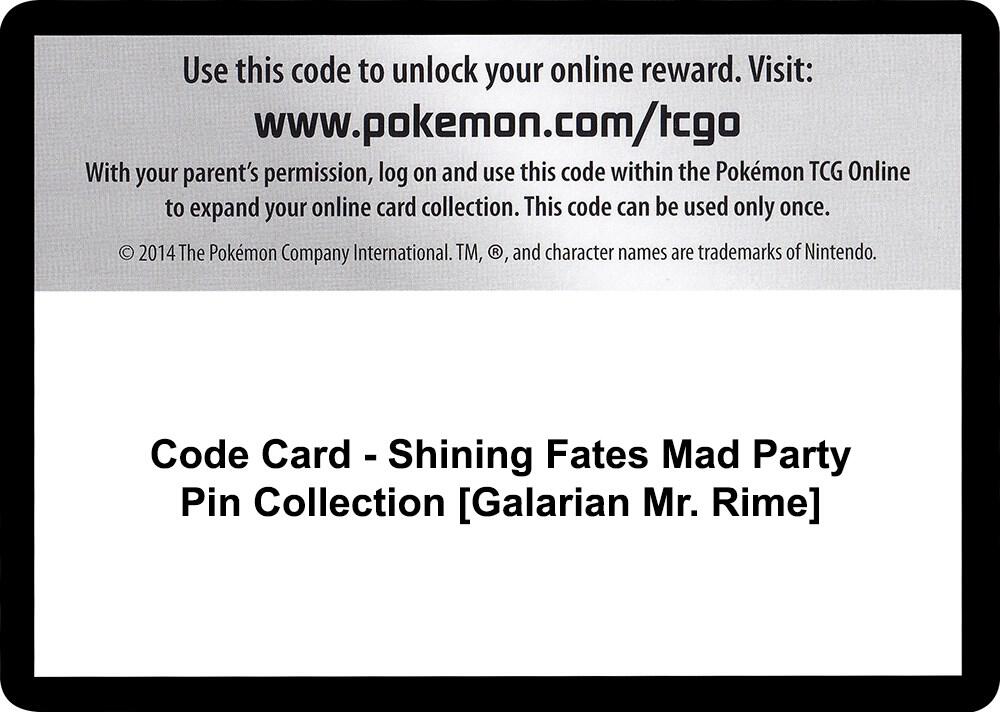Code Card - Shining Fates Mad Party Pin Collection [Galarian Mr. Rime], Shining Fates P251540