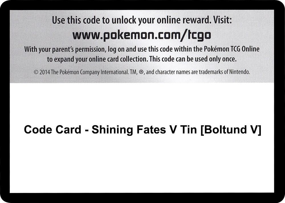 Code Card - Shining Fates V Tin [Boltund V], Shining Fates P251542