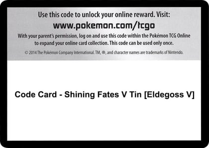 Code Card - Shining Fates V Tin [Eldegoss V], Shining Fates P251543