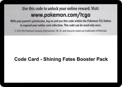 Code Card - Shining Fates Booster Pack, Shining Fates P256776