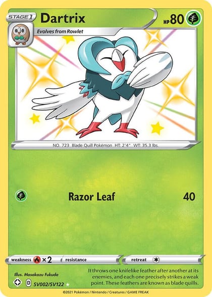 Dartrix, Shining Fates: Shiny Vault SV002/SV122