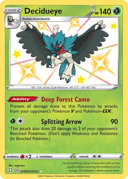Decidueye, Shining Fates: Shiny Vault SV003/SV122
