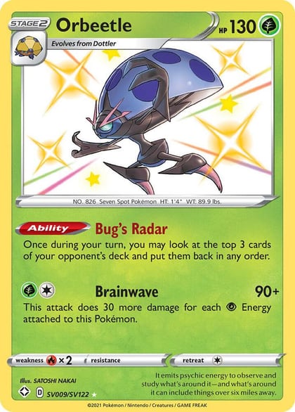 Orbeetle, Shining Fates: Shiny Vault SV009/SV122
