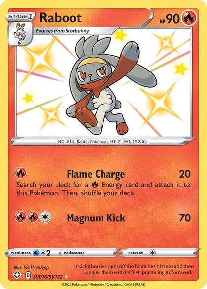 Raboot, Shining Fates: Shiny Vault SV016/SV122