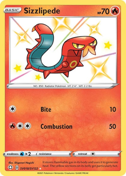 Sizzlipede, Shining Fates: Shiny Vault SV018/SV122