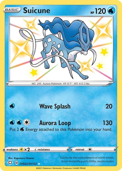 Suicune, Shining Fates: Shiny Vault SV022/SV122