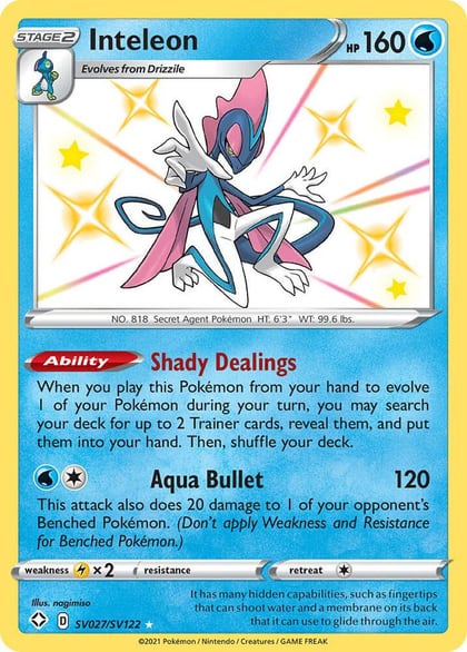 Inteleon, Shining Fates: Shiny Vault SV027/SV122