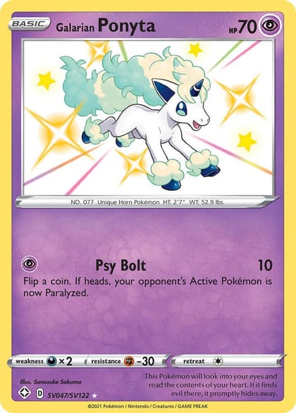 Galarian Ponyta, Shining Fates: Shiny Vault SV047/SV122