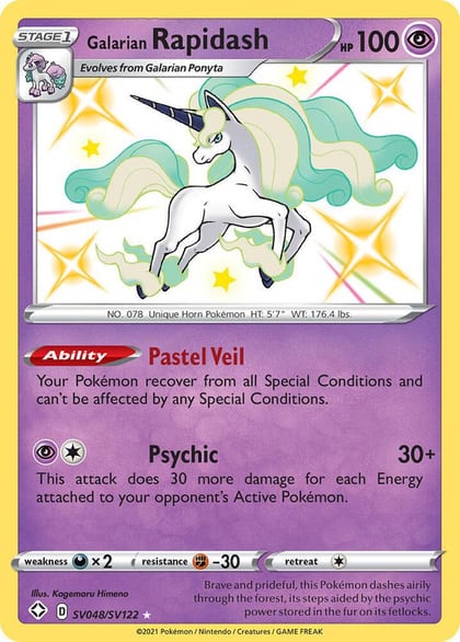 Galarian Rapidash, Shining Fates: Shiny Vault SV048/SV122
